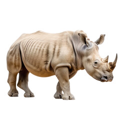 Fototapeta premium Rhinoceros full body isolate on transparent background