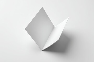 Folded White Paper: Abstract Minimalist Design on White Background, Clean Aesthetic