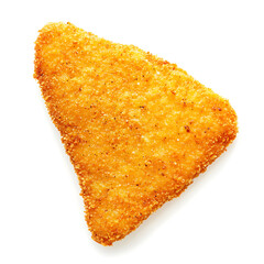 Crispy Breaded Fish Fillet on White Background