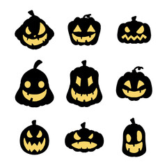 Halloween jack-o'-lantern silhouette illustration