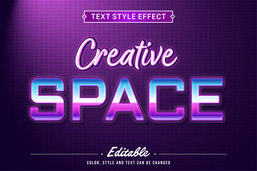 Editable Text Effect Creative Neon Space Futuristic Style