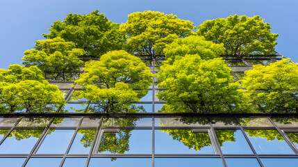 Modern Green Glass Surface with Sharp Architectural Lines