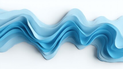 Obraz premium Abstract wave layers in shades of blue against a white background