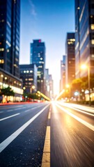 Fototapeta premium City street at sunset