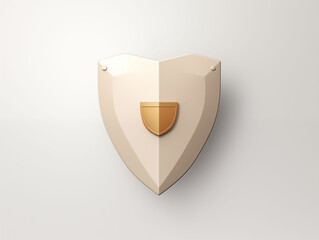 shield with checkmark 3D icon, modern minimal design