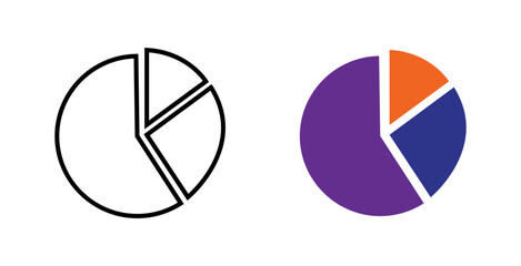 pie chart icon. statistical pie chart for web, app, presentation png and vector illustration on transparent background