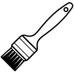 Obraz premium Simple outline of a paintbrush with black bristles