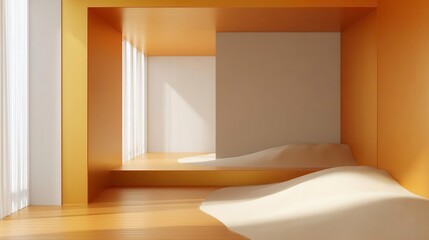 Modern Interior Design, Orange Room, Abstract Sandscape