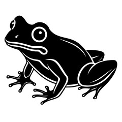 Stylized black frog silhouette with white outline