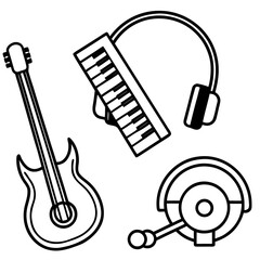 Musical instruments and audio equipment icons