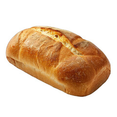 Close-up of a crusty, oblong loaf of bread.  Golden-brown crust, pale interior.  Slight, visible air pockets