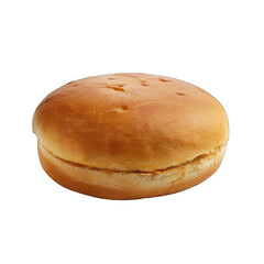 Round, golden-brown burger bun, slightly domed top and bottom
