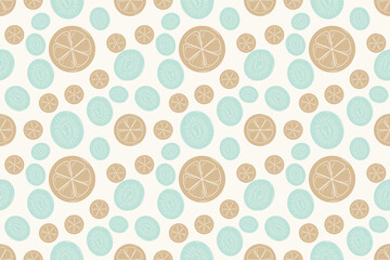 Tropical fruit slice pattern background