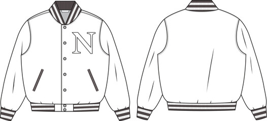 varsity jacket vector template