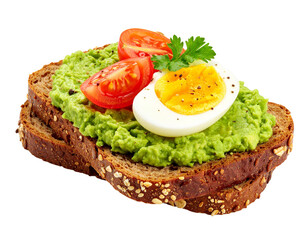 Avocado Toast Sandwich isolated on transparent background