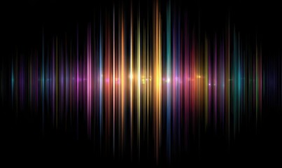 Obraz premium Colorful spectrum of vertical lines on black background
