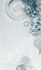 Abstract digital art, light gray and teal