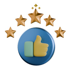 Customer review stars 3D Icon Colorful Style