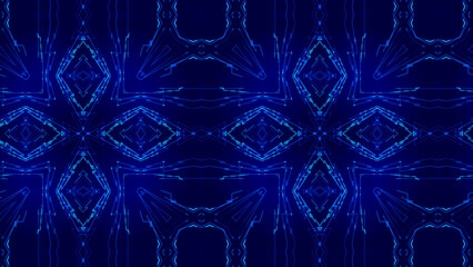 Futuristic technology background, grid dot connection, wave animation, depth of filed