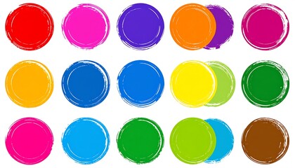 Colorful, textured circles arranged in a grid