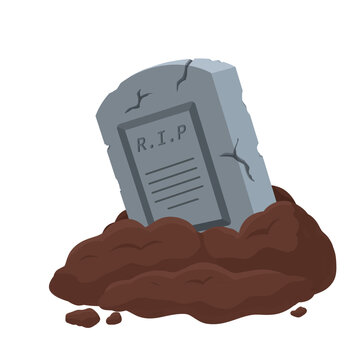 Gravestone with R.I.P. Inscription Illustration