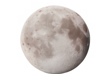 Photorealistic 3d rendering of the moon rotating against a transparent background, perfect for space-themed projects