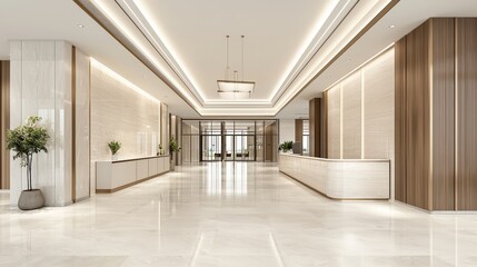 A visually dynamic 3D empty room for commercial posters, combining modern elements with ample space for promotional content