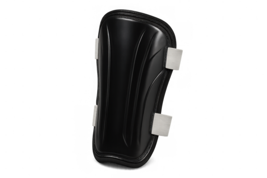 Soccer shin guards providing protection during gameplay, isolated on transparent background, ensuring player safety