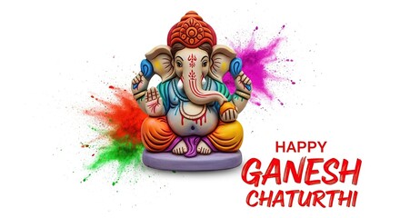 Naklejka premium illustration of Lord Ganpati for Ganesh Chaturthi festival of India, Ganesh chaturthi for greeting,card, poster background.