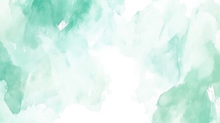 Mint green watercolor wash background texture, abstract art design for website banner