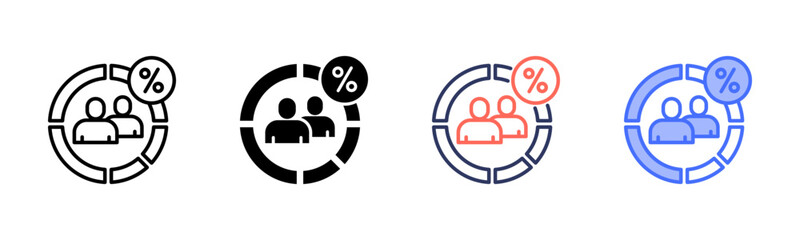 Demographic icon set multiple style collection