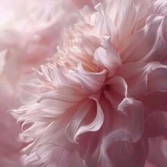 Close-up of a delicate, pale pink dahlia