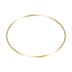 Golden oval frame with transparent background
