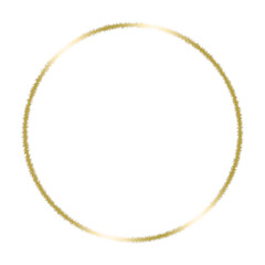 Simple golden circular frame with transparent background
