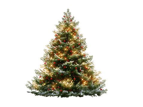Christmas tree on transparent background