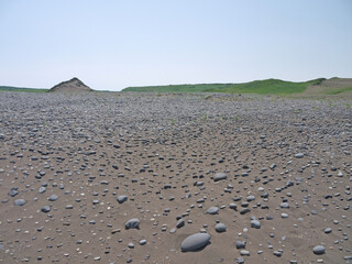 Ancient Ainu settlement archeological site on Iturup, Kuril Islands