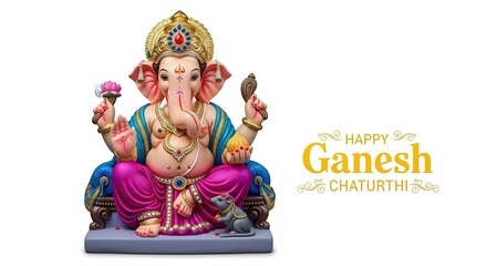 illustration of Lord Ganpati for Ganesh Chaturthi festival of India, Ganesh chaturthi for greeting,card, poster background.