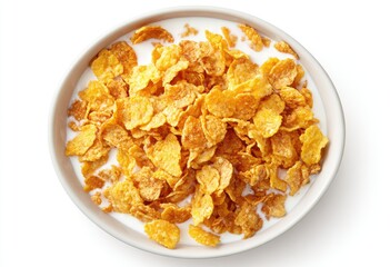 Cereal in milk, bowl, top view