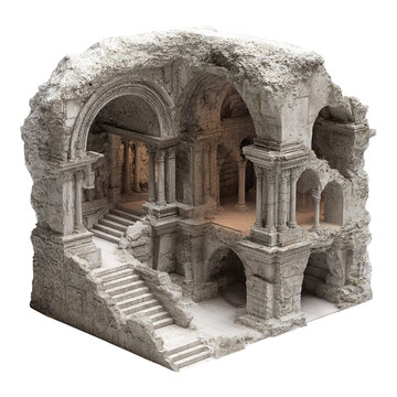 3d model of the catacombs of paris isolated on a transparent background