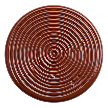 Close-up of a textured chocolate surface isolated on a transparent background.