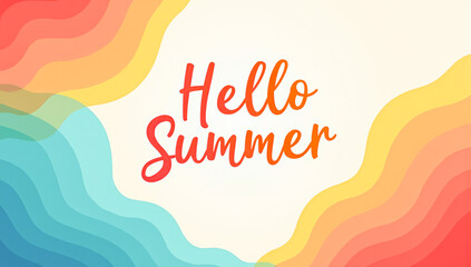 Abstract vector background with the inscription hello summer