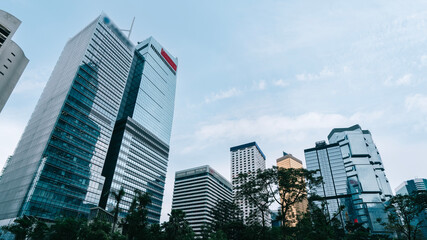 Fototapeta premium Modern Skyscrapers in a Cityscape