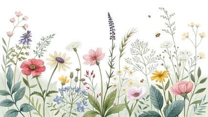 Vector illustration of an aquarelle - beautiful flowers
