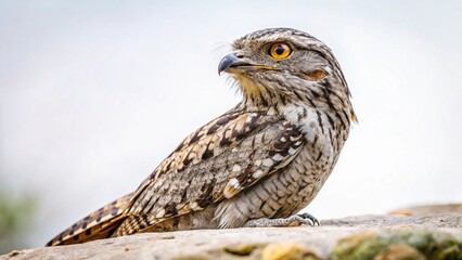 Obraz premium A close-up portrait of a wild great horned owl with its prominent ear tufts and sharp beak