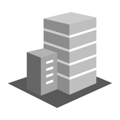 Isometric Building Vector Illustration, Modern Office Blocks with a Simple Minimalist Design