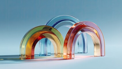Abstract arches of translucent color