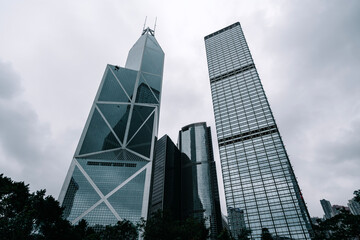 Fototapeta premium Modern Skyscrapers of Hong Kong Cityscape