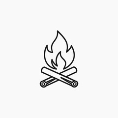 campfire icon or bonfire icon vector isolated. Vector campfire icon. campfire vector icon. 