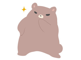 くま ドヤ顔 主線なし