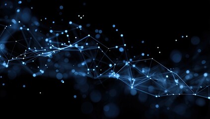 Fototapeta premium Abstract network design with light blue particles